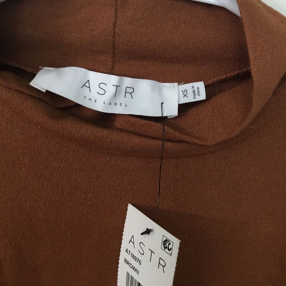 ASTR The Label  Mock Neck Brown Shrug Top Sz XS - Picture 4 of 10